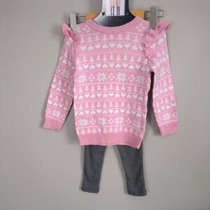 NWT Andy & Evan Pink Knit Winter Sweater Grey Ribbed Leggings Various Sizes